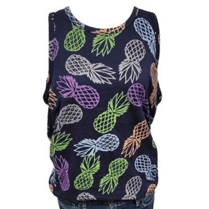 Lot Of 2 Sleeveless Tank Tops Hawaiian And Pineapple Design Size S